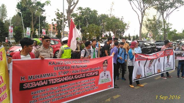 Mahasiswa Desak Polda dan Kejati Tetapkan Wabup Bengkalis Tersangka